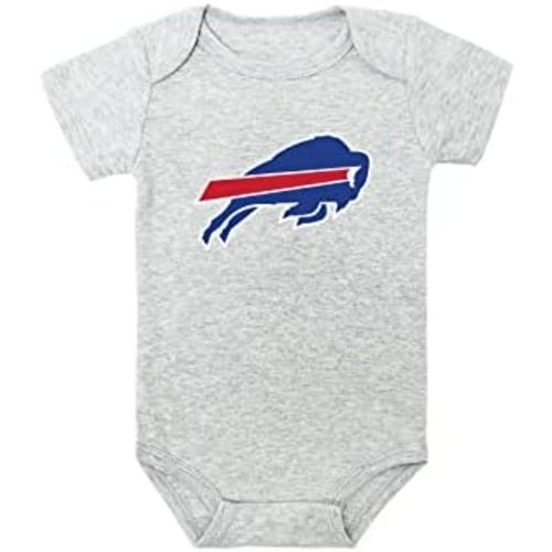 NFL Football Team Logo Unisex Baby Short-Sleeve Bodysuit Onesie in Grey | Made With 100% Organic Cotton