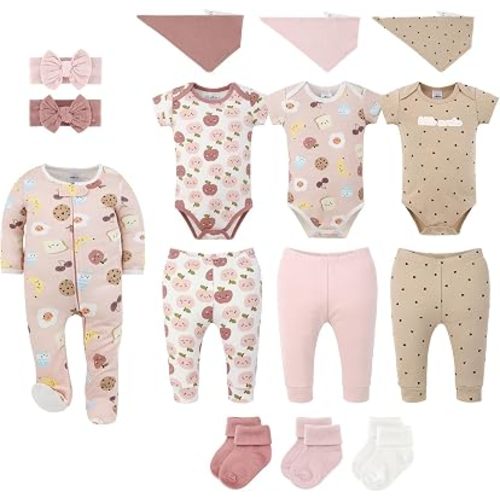 The Peanutshell 15pc Baby Clothes Set - Newborn, 3-6, 6-9 - Mini Morsels