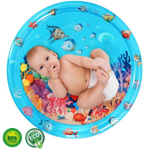 Tummy Time Water Mat, BUSATIA Inflatable Tummy Time Water Play Mat for Babies, Infants and Toddlers 3 to 12 Months Promote Development Toys Baby Gifts, Cute Baby Play Mat