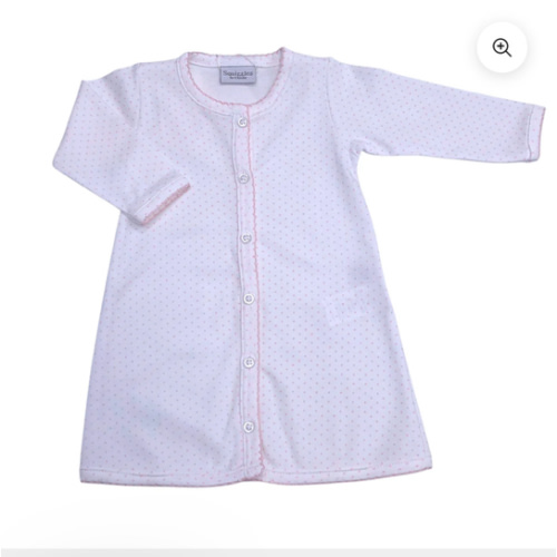 Squiggles Pink Dot Crochet Daygown