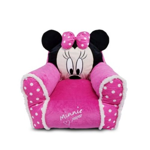 Disney Minnie Mouse Figural Bean Bag Chair with Sherpa Trim