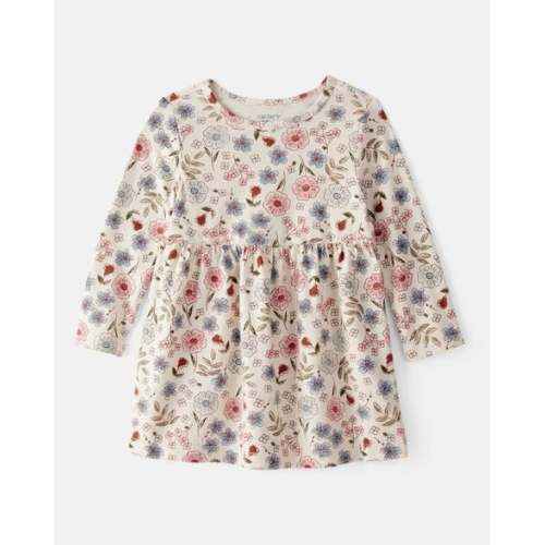 Baby Girl Floral Long-Sleeve Knit Dress - Cream | Carter's