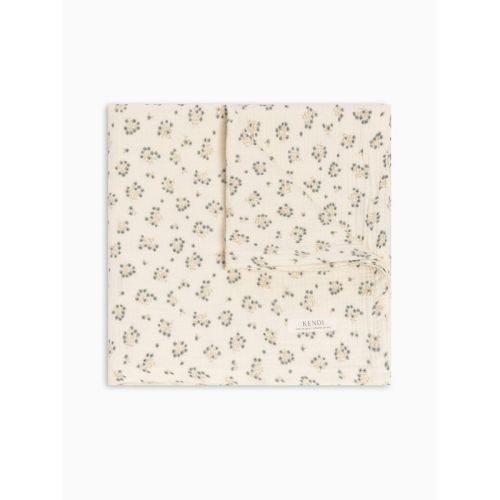 Colored Organics Muslin Swaddle Blanket Hayden Floral / Denim + Mist one size