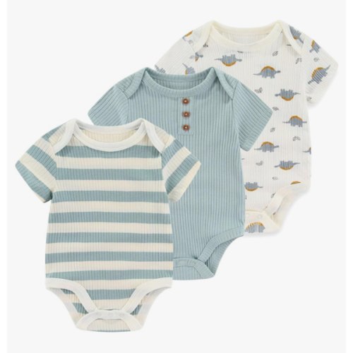 Ruliby Baby Bodysuit Boy Girl Clothes Soft Newborn Infant Outfit Short Sleeve Romper