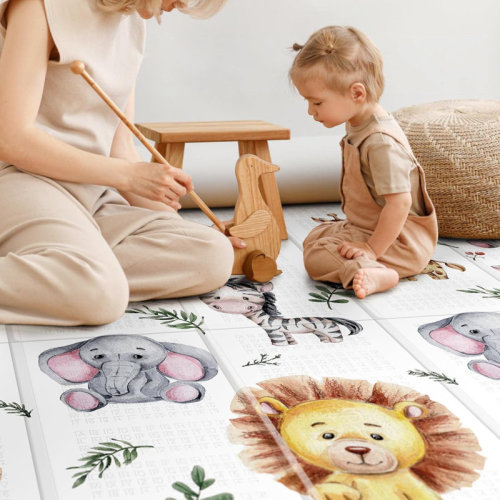 PIGLOG 79 X 71 Foldable Large Play Mat For Babies, Non Toxic Foam Play Mat, Thick & Waterproof Baby Playmat For Floor, Anti-slip Baby Playpen Mat For Toddlers | Wayfair