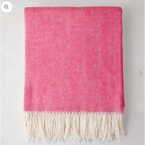 Peony Pink Italian Herringbone Throw Blanket - Default Title - Hudson Grace
