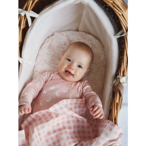 The Little Tailor Pink/White The Little Tailor Baby Muslin Blanket