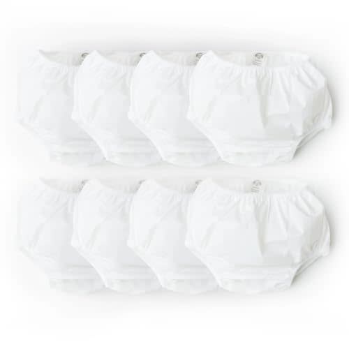 Gerber Baby Toddler 8 Pack Waterproof Diaper Cover, White, 6 Months