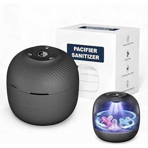 Pacifier Box, Portable UV-C Box for Pacifiers USB Rechargeable Mini Pacifier Box 2 Time Settings (60s and 180s) with Fan Fast Charging and Long Battery Life