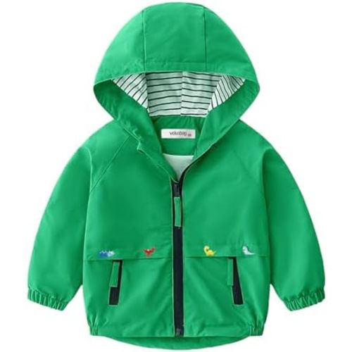 Volunboy Toddler Boys Windbreaker Casual Outerwear Kids Lightweight Zip Hooded Jacket Baby Cute Dust Coat