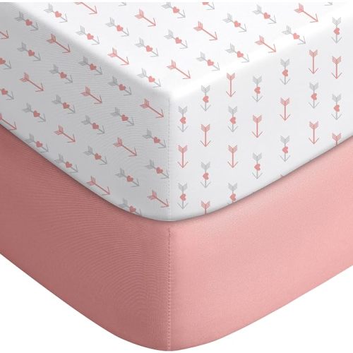 Yoofoss 2-Pack Baby Crib Sheets for Boys Girls 52x28 (Green+Leaf)