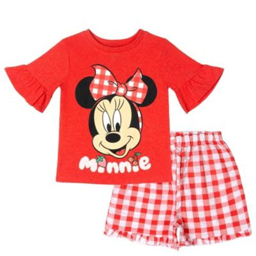 Disney Minnie Mouse Baby Girls T-Shirt and Twill Shorts Outfit Set Infant