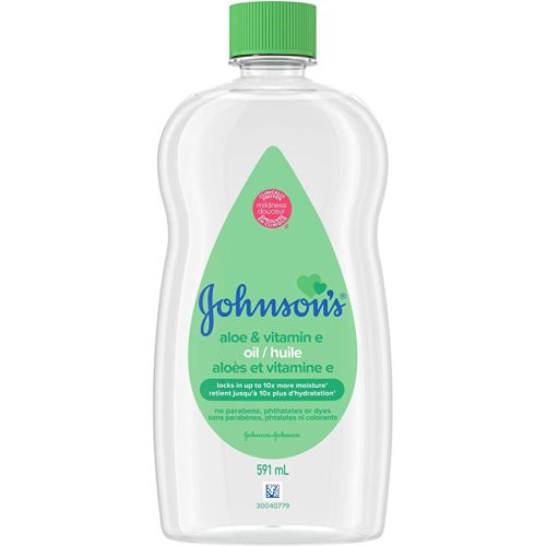 Johnson's Baby Oil Gel with Moisturizing Aloe Vera, Skin-Soothing Vitamin E and Mineral Oil, 591 ml