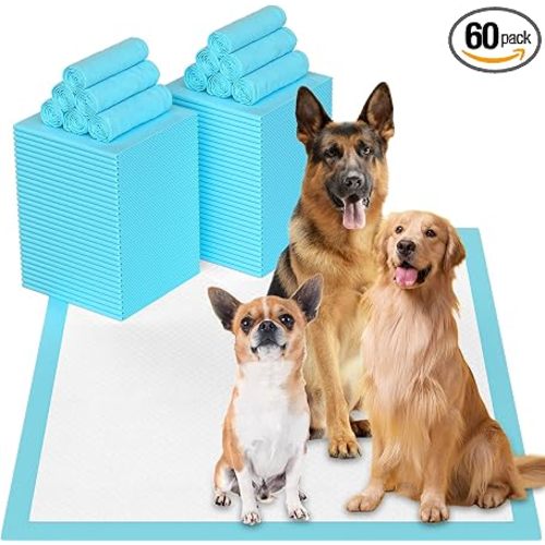 Puppy Pads for Dogs 32"x36" 60 Count, Thicken Disposable Pet Pee Pads | Extra Large & Non-Slip, Leak-Proof Incontinence Underpads, Super Absorbent & Quick-Dry, Jumbo Potty Pad for Cats Rabbits