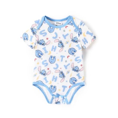 Disney Stitch Princess Marvel Spiderman Mickey and Friends Baby Girls Clothes Snap Bodysuit for Newborn to Infant