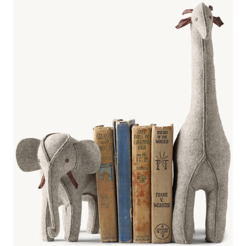Wool Felt Animal Bookend - Grey | RH Baby & Child