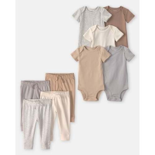 Baby 9-Piece Bodysuits & Pants Set - Grey/Ivory/Brown | Carter's