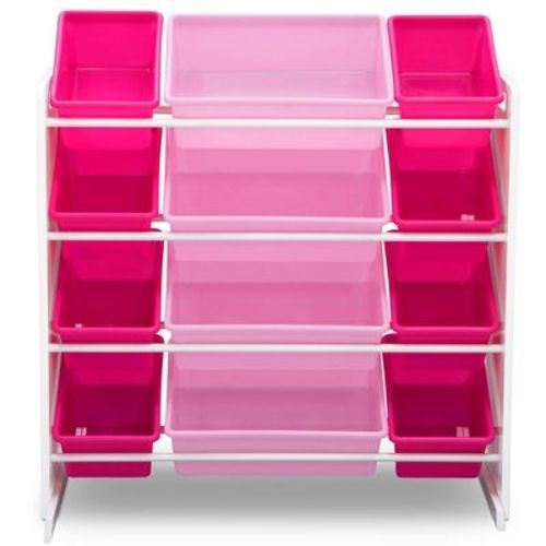Delta Children Kids Toy Storage Organizer with 12 Plastic Bins