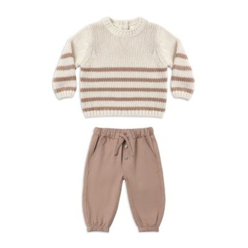 Unisex Rex Almond Cotton Sweater & Pants Set - Baby