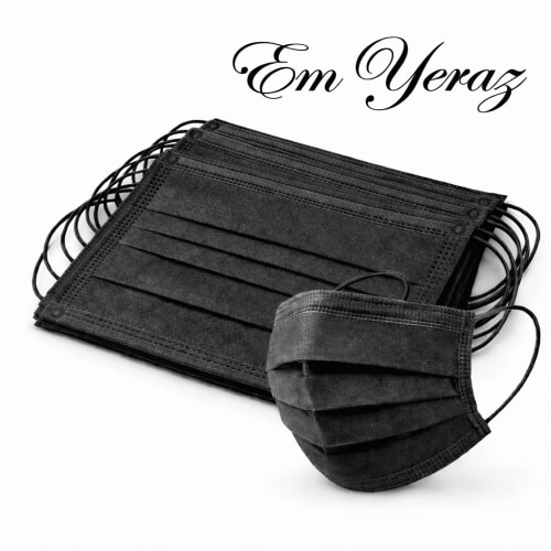 Em Yeraz 100 PCS Face Masks ,3 Ply Disposable Face Mask Filter Protection, Medical Procedure Mask, used for Men Women and Teen (Dark Black)