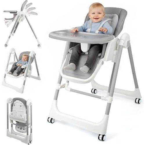 Foldable High Chairs for Babies and Toddlers Convert to Baby Rocker