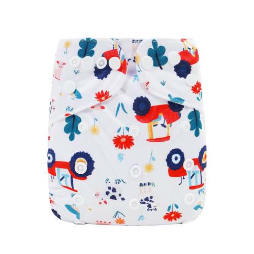 Tractor Tracks Cloth Nappy | One Size Fits Most