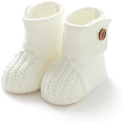 DovFanny Baby Booties – Soft Knit Newborn and Infant Shoes, Cozy Booties for Boys and Girls Baby Gift