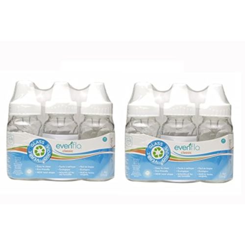 Evenflo 6 Pack Classic Glass Bottle, 4-Ounce