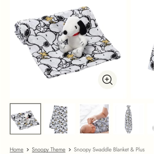 Snoopy Swaddle Blanket & Plush Gift Set