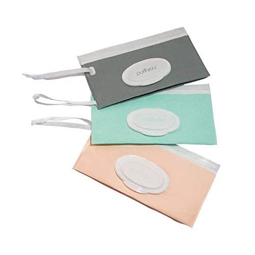 Baby Wipe Case Travel Holder | KEEPS WIPES MOIST | Set of 3 Wet wipes Holders Cases | Portable Travel On the Go Refillable Dispenser Container, by purifyou - Clear White