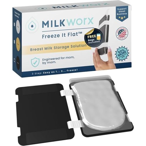 Freeze It Flat Breastmilk Freezer Storage System - Space-Saving Organizer for Breast Milk Storage Bags - Freezer Organization Made in USA (Black, Single 1-pk +)