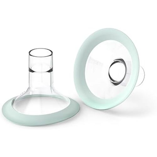 Zomee Flex Breast Nipple Shield Latch Assistance Inverted or Flat- Comfortable & Soft for Easy Pumping Use for Z1 Z2 Breast Pump (Multiple 2 Pack Sizes) (15mm)