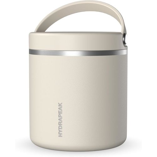 Hydrapeak 25oz Stainless Steel Vacuum Insulated Food Jar | Kids Jar for Hot Food and Cold Food, Wide Mouth Leak-Proof Soup Jar for Adults, 10 Hours Hot and 16 Hours Cold (Stone)