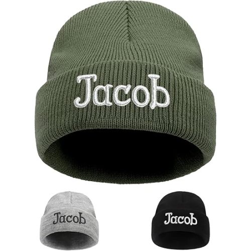 Custom Beanie Hats for Baby Girls Boys Personalized Embroidered Beanies with Name for Infants Toddlers Adults