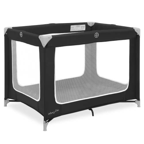 Dream On Me Zoom Foldable Portable Play Yard - Quick Setup, 29" Tall, Black With Carry Bag