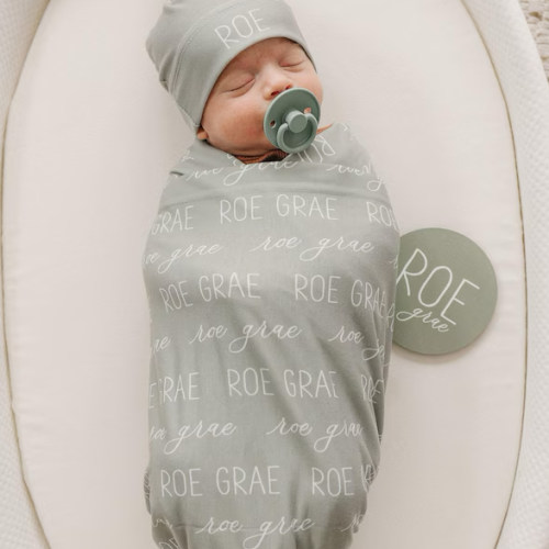 Personalized Swaddle Blanket, Optional Bundle, Newborn Coming Home Outfit Photo Props, Baby Name Announcement Sign, Baby Shower Gift JS12