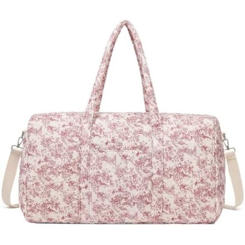 Quilted Duffle Bag for Women Teddy Bear Duffel Bags for Travel Cute Weekender Bags Baby Hospital Bag