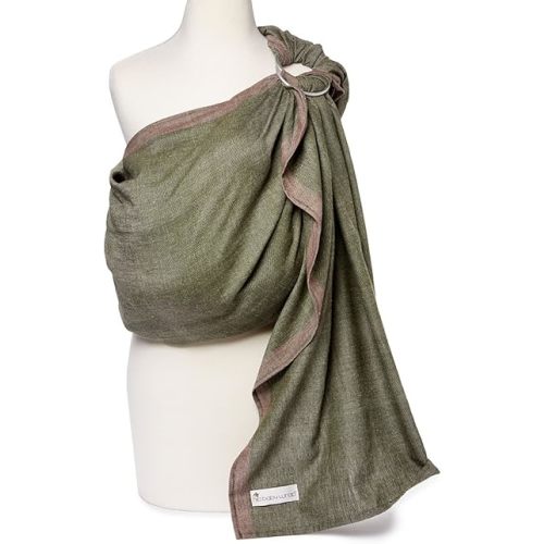 Hip Baby Wrap Ring Sling Baby Carrier for Infants and Toddlers - Beautiful, 100% Soft Cotton Baby Wraps Carrier for Babies 8-35 lbs - Perfect Baby Shower Gifts Moms and Dads - Nursing Cover (Olive)
