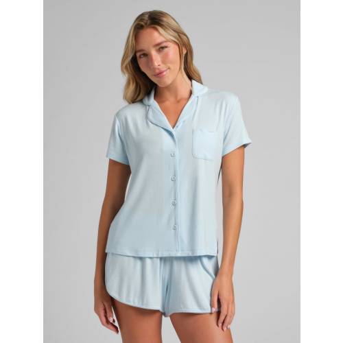 Slinky Rib Short Sleeve PJ Set | Ribbed Pajama Set | Comfrt