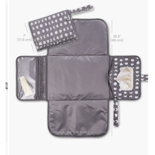 Portable/Foldable Waterproof Diaper Changing Pad with Smart Wipes Pocket