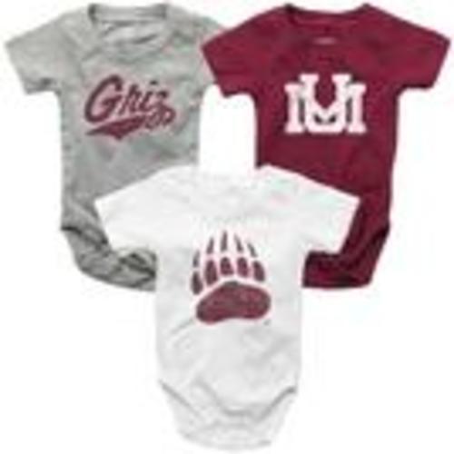 Wes and Willy Infant Montana Grizzlies Hopper Onesie 3 Pack