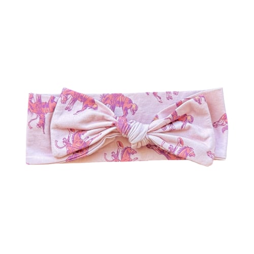 Bubblegum Pink Broncs Knotted Bow - Toughies