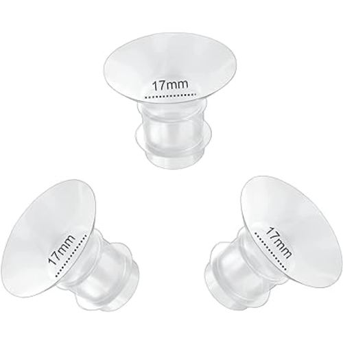 17mm Flange Inserts Compatible with Medela/TSRETE/Momcozy S9 S10 S12 Wearable Breast Pump,Suitable Spectra S1/S2, Reduce 24mm Shield/Flange Nipple Tunnel Down to 17mm, 3pcs(17mm)