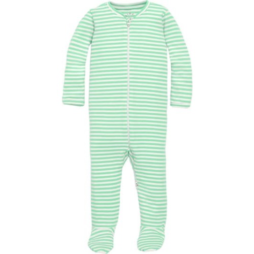 Baby Organic Zip Footie In Stripe, 3-6M