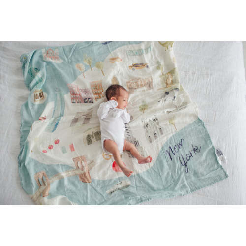 Baby Swaddle in Tanboocel® Bamboo Viscose - New York City