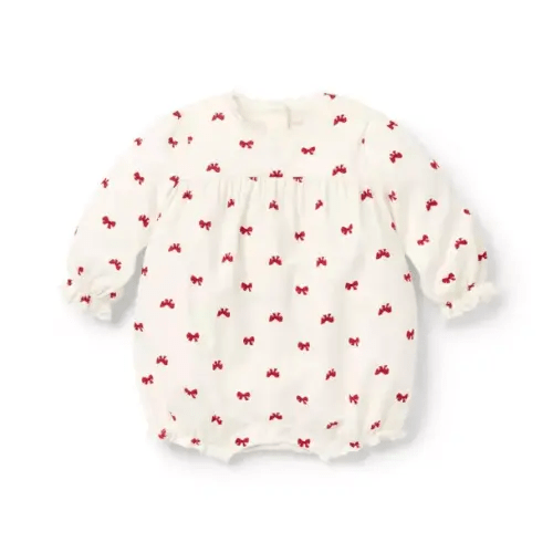 Baby Cream And Sugar Bow Baby Bow Corduroy Romper by Janie and Jack