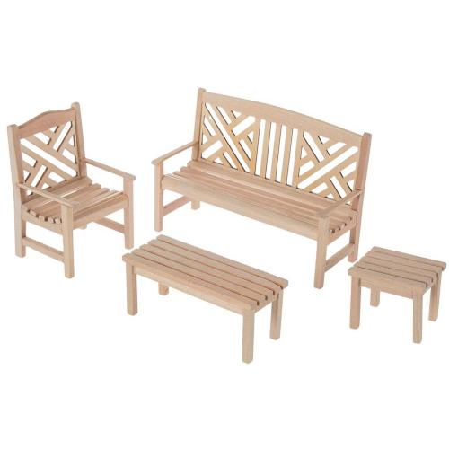 Miniature Unfinished Garden Furniture
