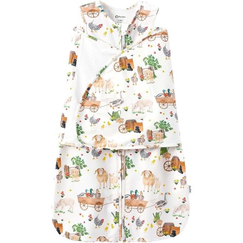 PATPAT Cotton Newborn Swaddle, Transition Sleep Sack, Farm Animal, 0-3M