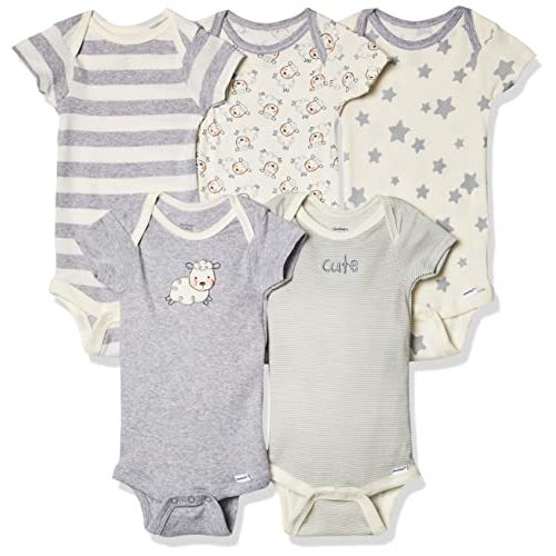 Gerber Unisex-Baby 5-Pack Short or Long Sleeve Onesies Bodysuits