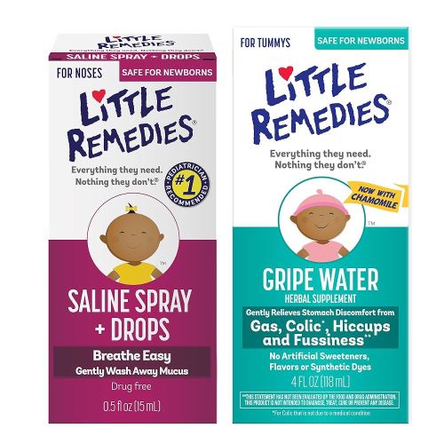 Little Remedies Infant Gas and Nose Solutions (1-0.5 oz Saline Spray and Drops, 1-4 oz Fast Acting Gripe Water)